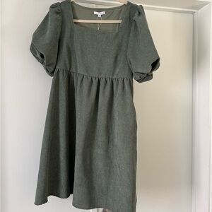 Baltic Born- Felipa Dusty Green Corduroy Mini Dress